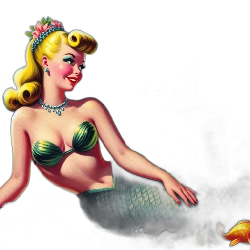 dress, concept art, comic book art, fantasy art, cartoon, underwater, beach, fire transparent PNG cut-out