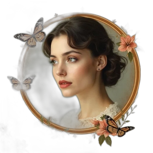 crown, jewelry, face, flower, photorealistic, oil painting, fantasy art, concept art transparent PNG cut-out