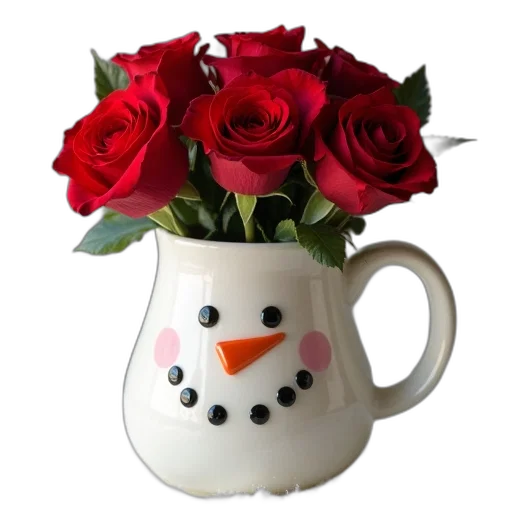 flower, photorealistic, 3d render, snow transparent PNG cut-out