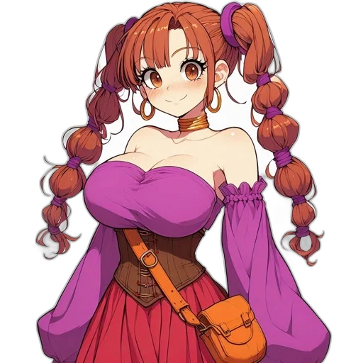 dress, staff, weapon, crown, anime, pixel art, fantasy art, cartoon transparent PNG cut-out