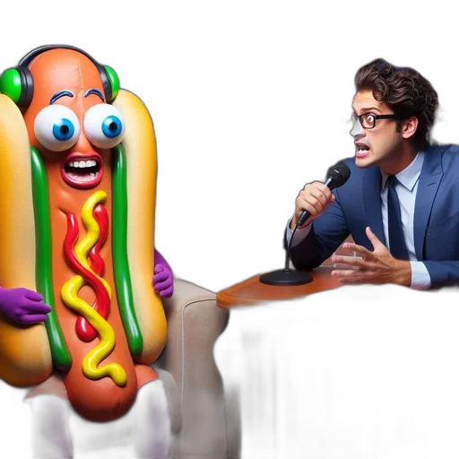 food, animal, creature, concept art, cartoonish, hotdog, character, talk transparent PNG cut-out