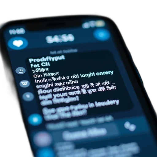 close-up, view, smartphone, screen, displaying, text, message, foreign transparent PNG cut-out