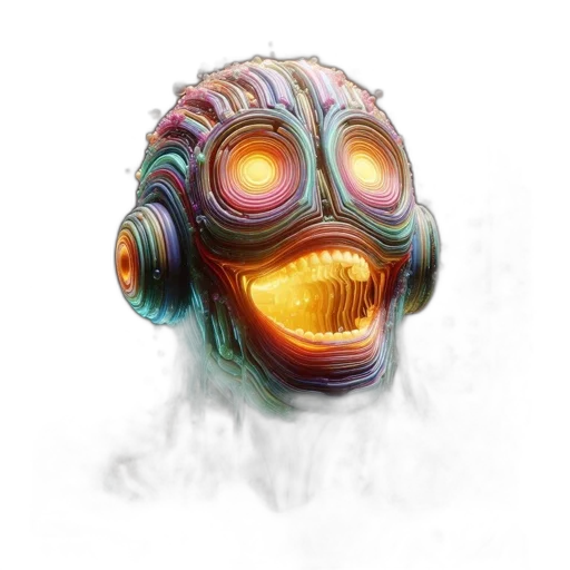 mask, creature, face, robot, concept art, fantasy art, 3d render, pixel art transparent PNG cut-out