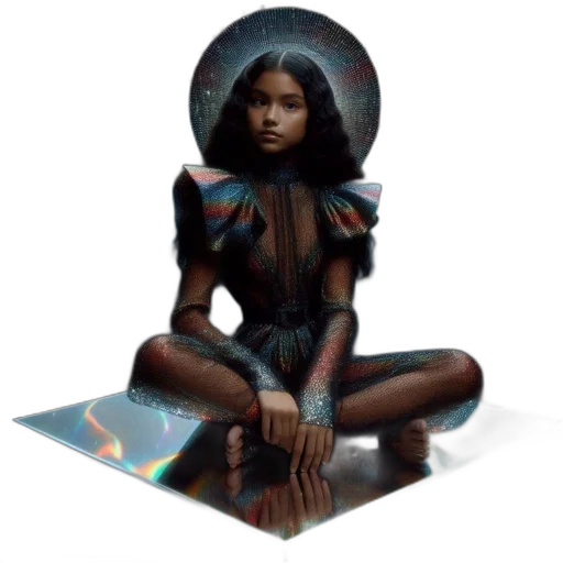 jewelry, concept art, fantasy art, pixel art, 3d render, outer space, dark, woman transparent PNG cut-out