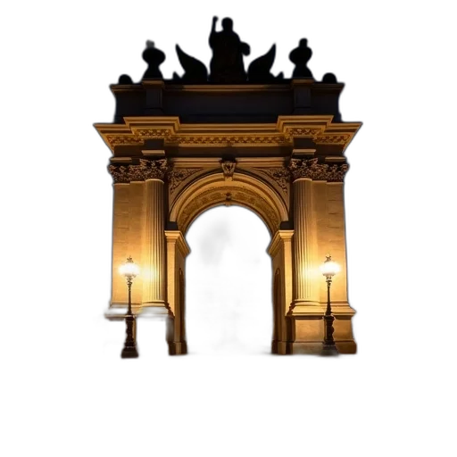 crown, furniture, staff, building, 3d render, concept art, photorealistic, golden transparent PNG cut-out