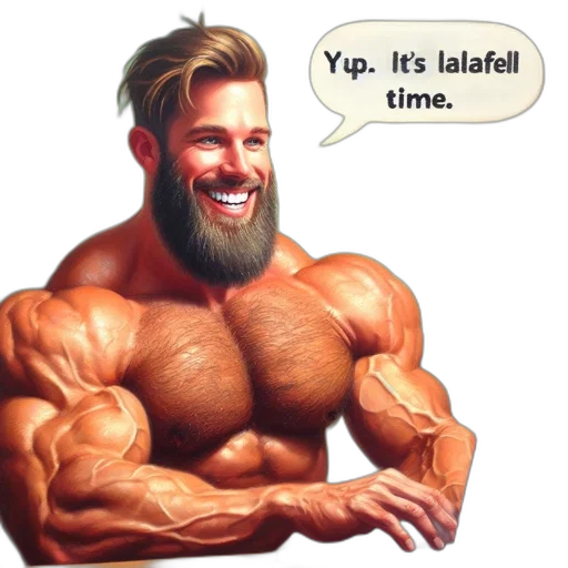 hair, pixel art, concept art, photorealistic, comic book art, muscular, man, beard transparent PNG cut-out