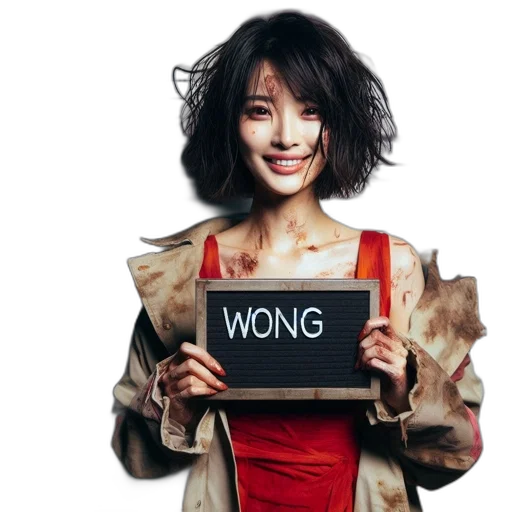 woman, stands, before, height, chart, sporting, short, hairstyle transparent PNG cut-out