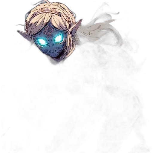 mask, face, staff, creature, concept art, fantasy art, anime, pixel art transparent PNG cut-out