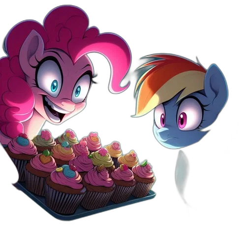 food, concept art, 3d render, fire, two, characters, little, pony transparent PNG cut-out