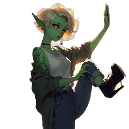 staff, creature, dress, jacket, concept art, fantasy art, watercolor, pixel art transparent PNG cut-out