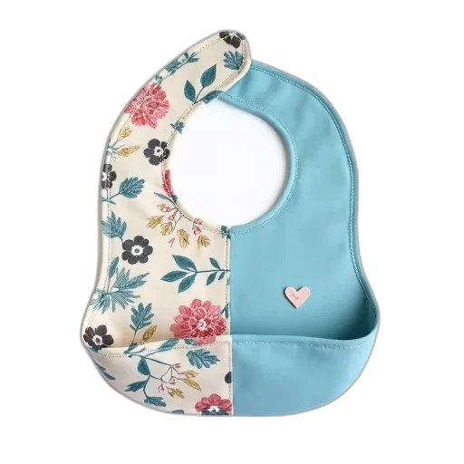 hat, mask, pastel, baby, bib, floral, pattern, left transparent PNG cut-out