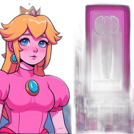 crown, dress, weapon, sword, concept art, vaporwave, pixel art, anime transparent PNG cut-out