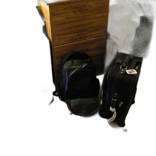 furniture, jacket, staff, shoes, 3d render, laptop, sits, floor transparent PNG cut-out