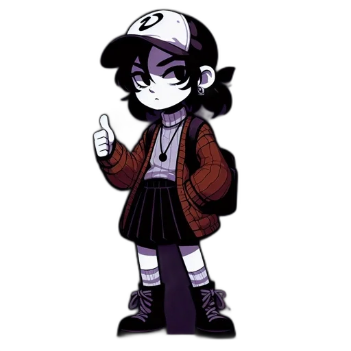 jacket, staff, hat, pixel art, cartoon, concept art, anime, monochrome transparent PNG cut-out