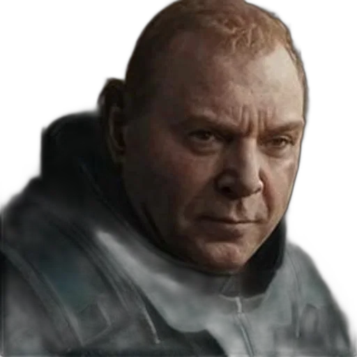 face, jacket, staff, photorealistic, concept art, fantasy art, comic book art, middle-aged transparent PNG cut-out