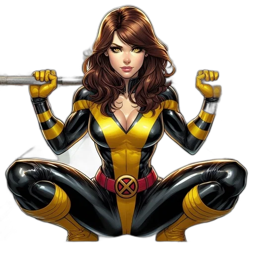 comic book art, concept art, fantasy art, cartoon, individual, wearing, bright, yellow-and-black transparent PNG cut-out
