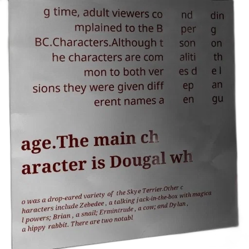 dragon, adult, viewers, complained, bbc, about, characters, show transparent PNG cut-out