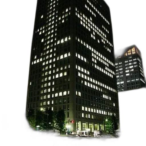 building, robot, 3d render, photorealistic, concept art, city street, night, nighttime transparent PNG cut-out