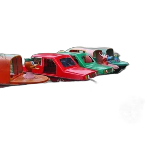 car, shoes, 3d render, whimsical, scene, featuring, colorful, boats transparent PNG cut-out