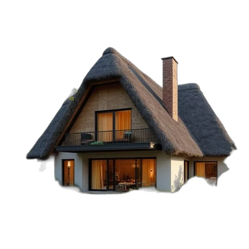 building, furniture, umbrella, 3d render, photorealistic, concept art, pixel art, earth tones transparent PNG cut-out