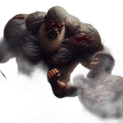 creature, animal, hair, concept art, photorealistic, 3d render, fantasy art, fog transparent PNG cut-out