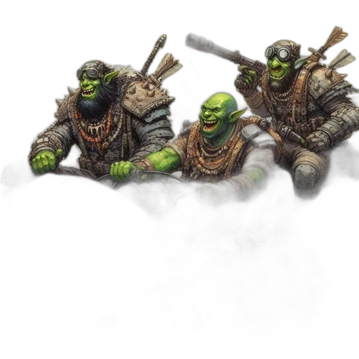 concept art, fantasy art, 3d render, green, green-skinned, humanoid, creatures, armor transparent PNG cut-out