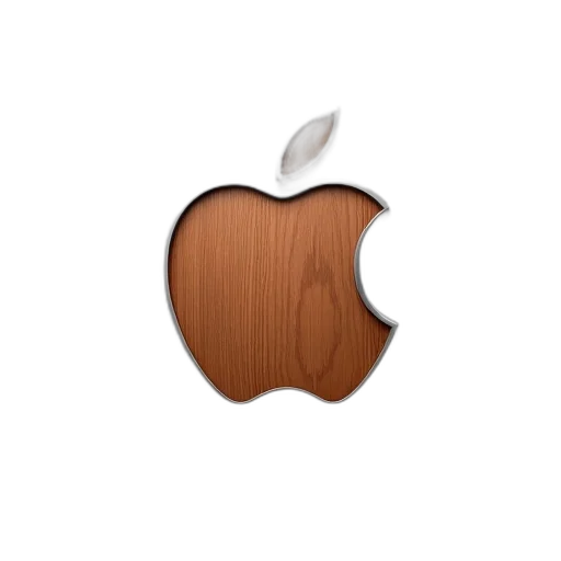 furniture, tree, 3d render, earth tones, silver, apple, logo, wooden transparent PNG cut-out