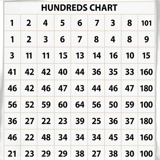 grid, numbers, displayed, each, cell, containing, number, 100 transparent PNG cut-out