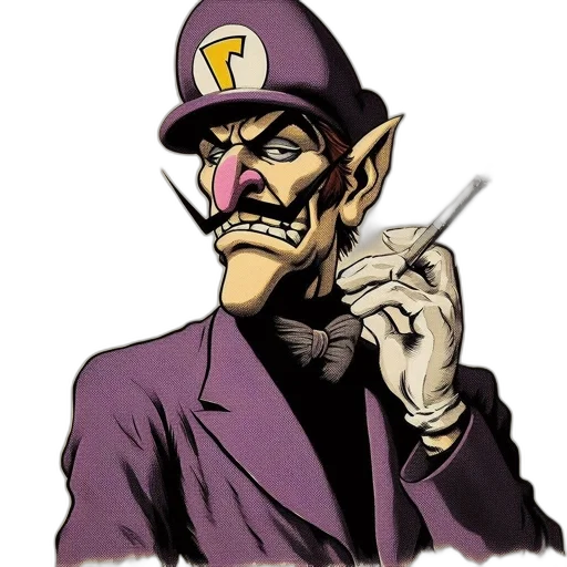 staff, face, hat, mask, comic book art, concept art, cartoon, pixel art transparent PNG cut-out