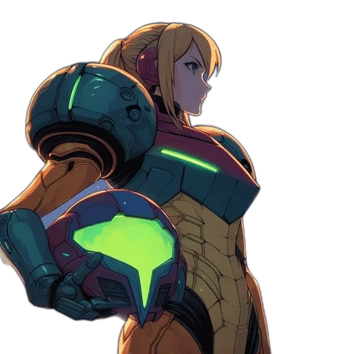 robot, weapon, concept art, anime, cyberpunk, comic book art, neon lights, outer space transparent PNG cut-out
