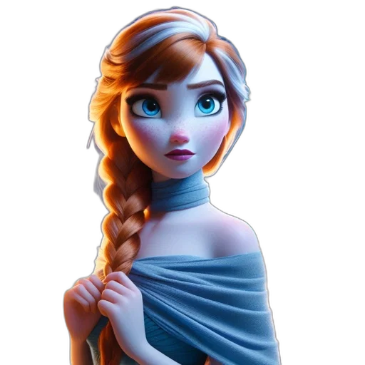 dress, face, staff, jewelry, fantasy art, concept art, 3d render, cartoon transparent PNG cut-out