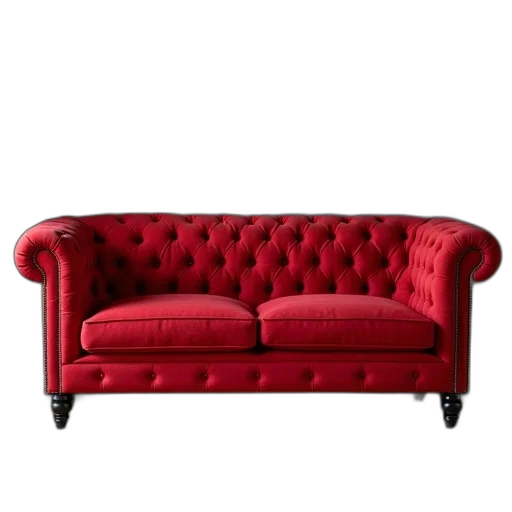 furniture, crown, weapon, jacket, 3d render, photorealistic, red, chesterfielder transparent PNG cut-out