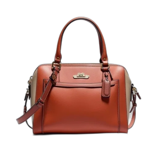 earth tones, red, coach, handbag transparent PNG cut-out