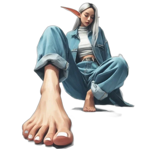 shoes, creature, staff, concept art, photorealistic, fantasy art, comic book art, blue transparent PNG cut-out