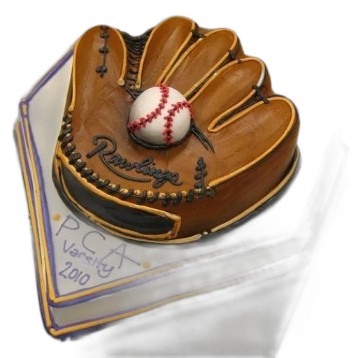 baseball, glove, cake, ball, center, rawlings, written transparent PNG cut-out