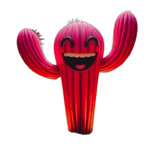 creature, hair, mask, staff, 3d render, concept art, cheerful, cactus transparent PNG cut-out