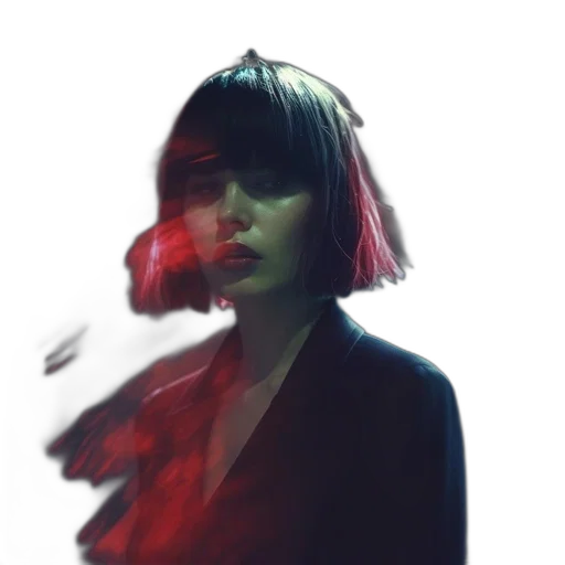 face, mask, jacket, dress, cyberpunk, photorealistic, concept art, fantasy art transparent PNG cut-out