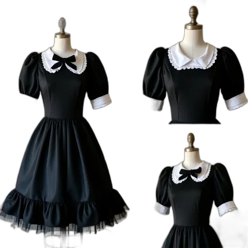 dress, 3d render, monochrome, dark, collection, four, images, showcasing transparent PNG cut-out