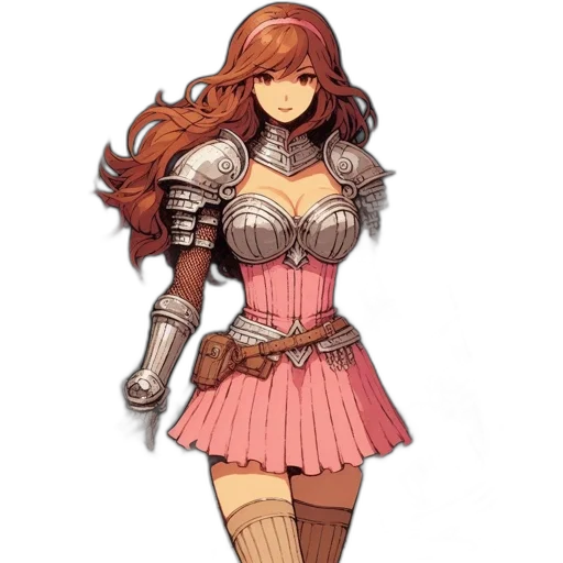 dress, sword, weapon, fantasy art, concept art, pixel art, comic book art, red transparent PNG cut-out