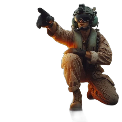 weapon, staff, 3d render, concept art, military, personnel, likely, pilot transparent PNG cut-out