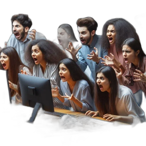 concept art, cartoon, people, office, space, react, shock, surprise transparent PNG cut-out