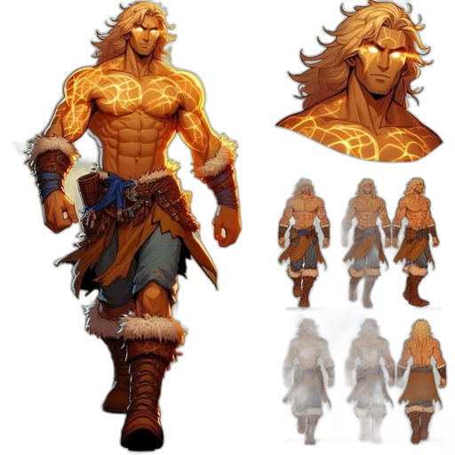 concept art, fantasy art, pixel art, comic book art, golden, earth tones, imposing, figure transparent PNG cut-out
