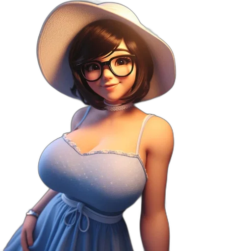 dress, hat, staff, face, concept art, fantasy art, photorealistic, cartoon transparent PNG cut-out