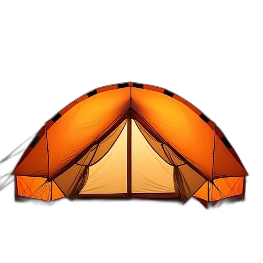 umbrella, jacket, 3d render, tent, large, orange, curved, roof transparent PNG cut-out