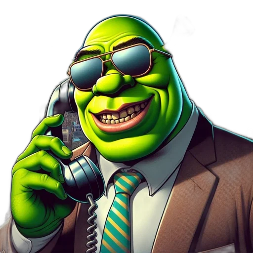 staff, face, concept art, photorealistic, shrek, animated, character, shown transparent PNG cut-out