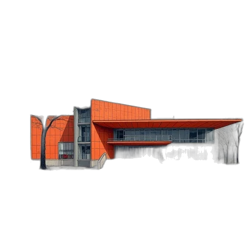 building, furniture, 3d render, concept art transparent PNG cut-out