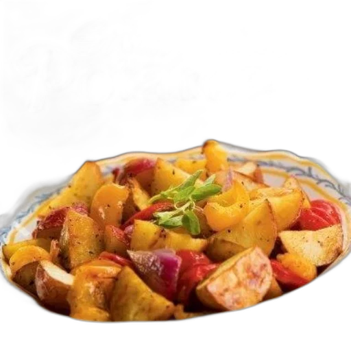 food, photorealistic, bowl, roasted transparent PNG cut-out