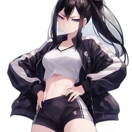 jacket, staff, weapon, dress, anime, concept art, pixel art, cartoon transparent PNG cut-out