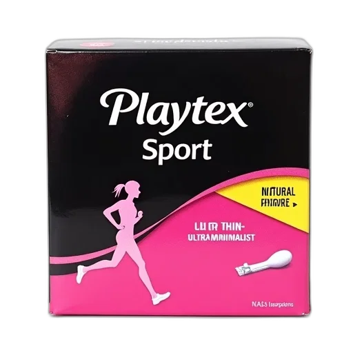 box, playtex, sport, ultra, thin, ultra-minimalist, tampons, displayed transparent PNG cut-out