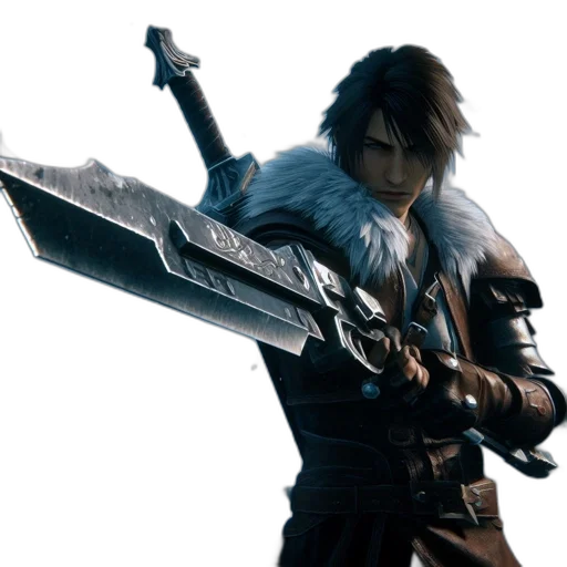 sword, weapon, staff, concept art, fantasy art, 3d render, man, clad transparent PNG cut-out